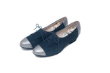 【特注】LAST FLOWER PUMPS BI-COLOR (NAVY / SILVER) SP0001-03