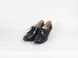 シンデレラはどこですか？LAST FLOWER PUMPS DOT (NAVY / BROWN) CIND_SP0001-13X