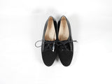 シンデレラはどこですか？LAST FLOWER PUMPS  RIVERSE (BLACK ENAMEL / BLACK NUBUCK)
