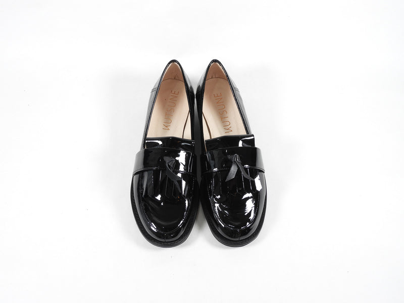 シンデレラはどこですか？LOAFER MONO (BLACK ENAMEL、BLACK STICH) SP0006-02BS