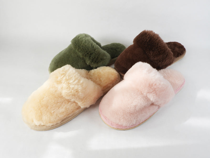 MOUTON SLIPPERS (GRAY/ BROWN/ OLIVE/ BEIGE/ PINK ) ZZ017